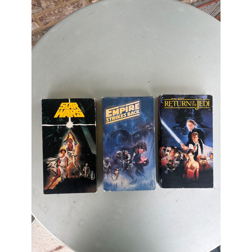 Star Wars Original Trilogy VHS Lot CBS FOX Video Empire Strikes Back Jedi 3 Tape